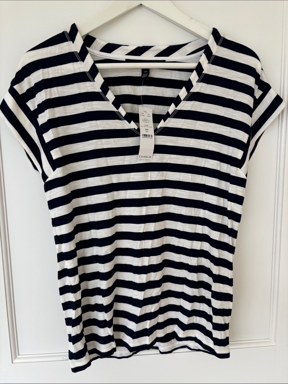 NWT White House Black Market Navy Striped shirt - XS